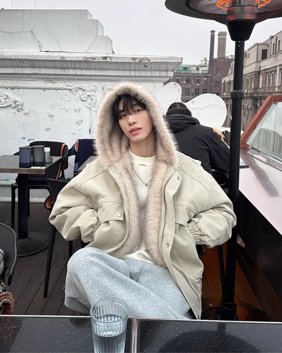 Fur Collar Cotton Jacket OYC0107 – KBQUNQ｜ファッション通販