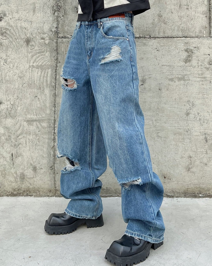 Damaged Denim Pants FEI0007 - KBQUNQ｜韓国メンズファッション通販サイト