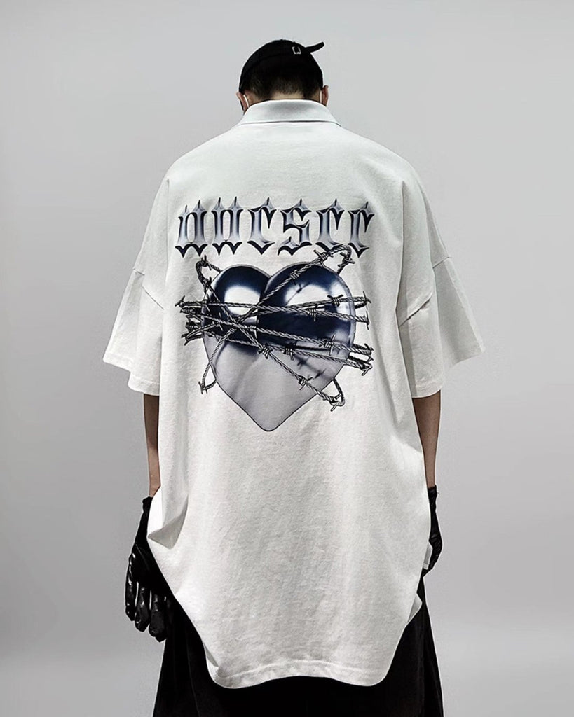 Gothic Oversize Polo Shirt UCS0002 - KBQUNQ｜韓国メンズファッション通販サイト