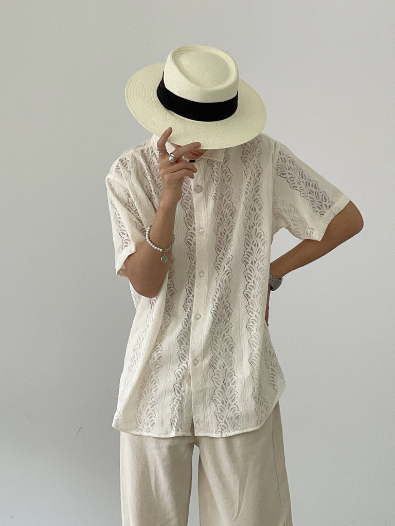 オーバーサイズシアーシャツ【KBQ336】 - KBQUNQ｜韓国メンズファッション通販サイト