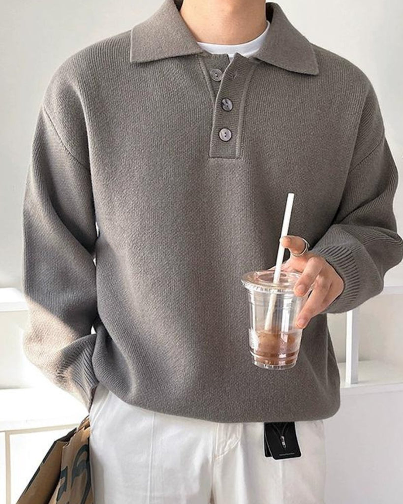 Knitted Polo Shirt VCH0137 - KBQUNQ｜ファッション通販