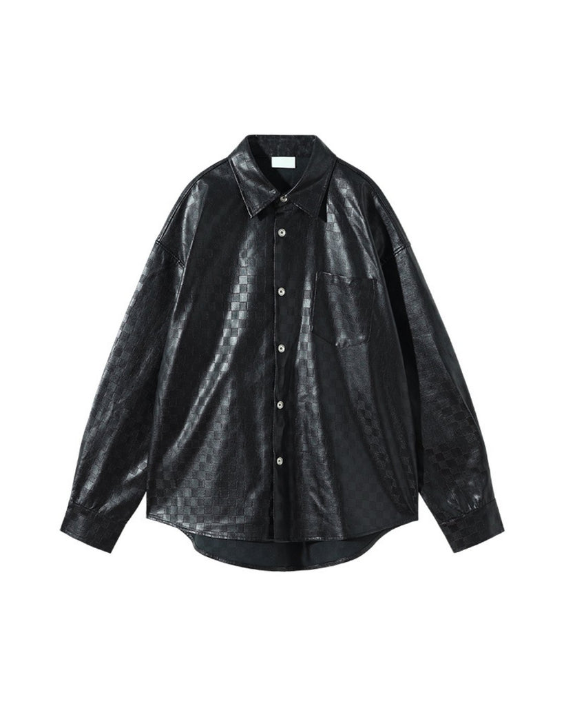 Leather Retro Design Checker Jacket CCR0038 - KBQUNQ｜韓国メンズファッション通販サイト