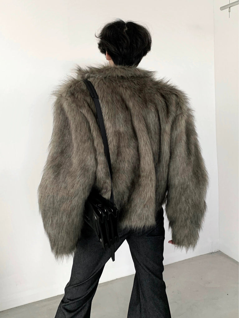 Retro Faux Fur Jacket AUW0008 - KBQUNQ｜ファッション通販