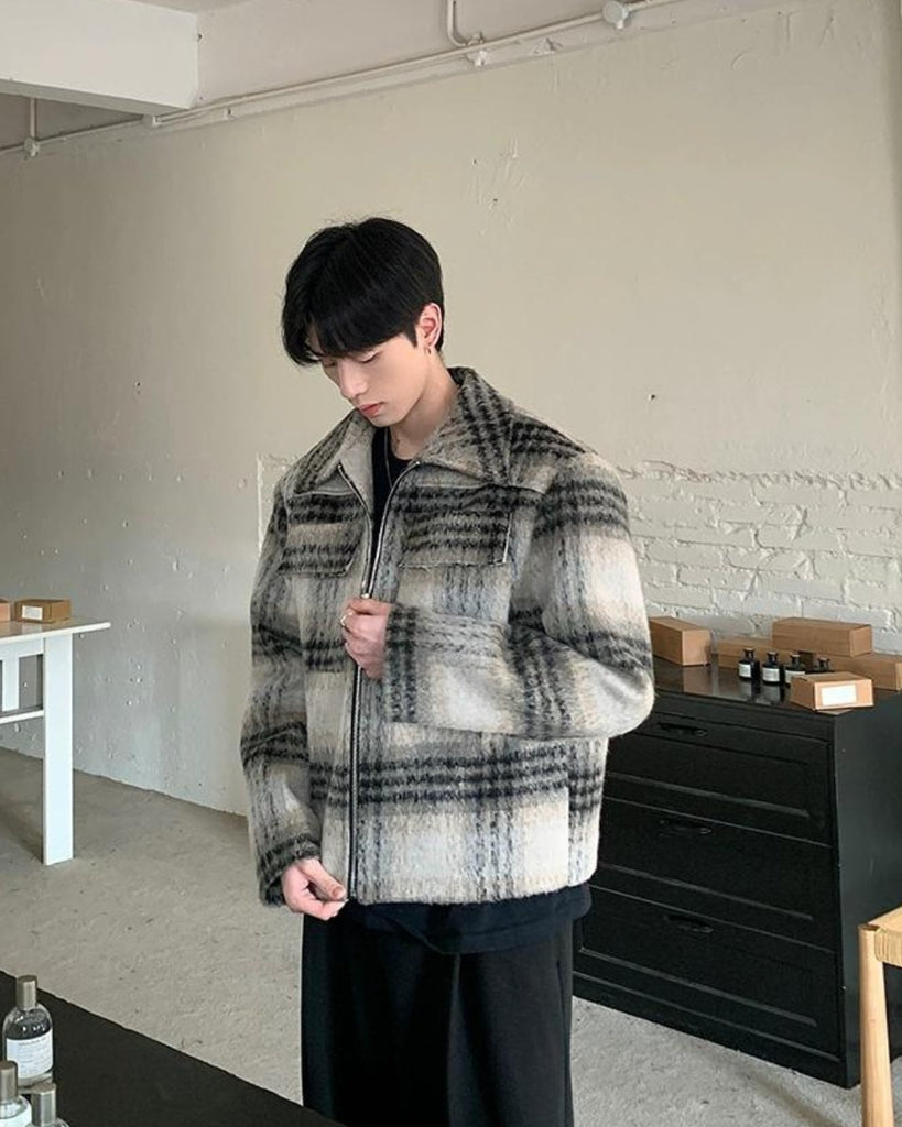 Retro Plaid Wool Jacket OYC0029 - KBQUNQ｜ファッション通販