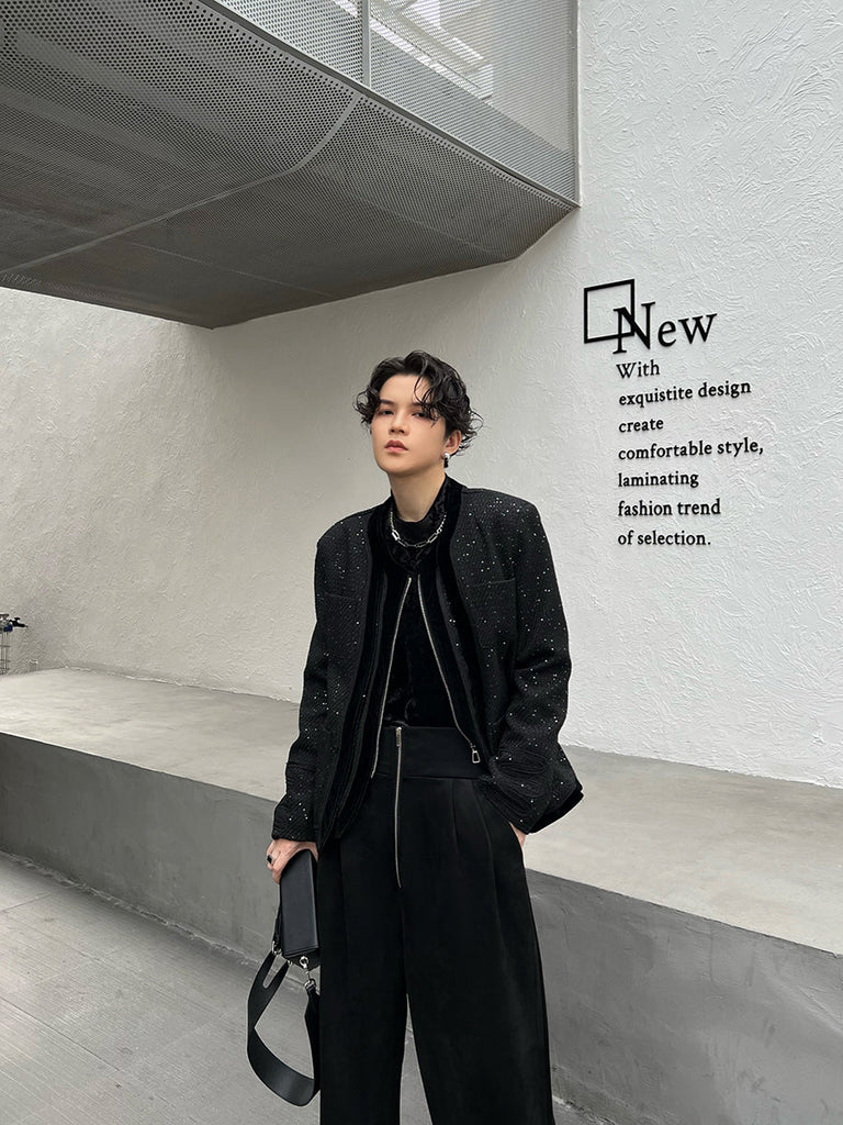 Sequin Tweed Jacket FEI0027 - KBQUNQ｜韓国メンズファッション通販サイト
