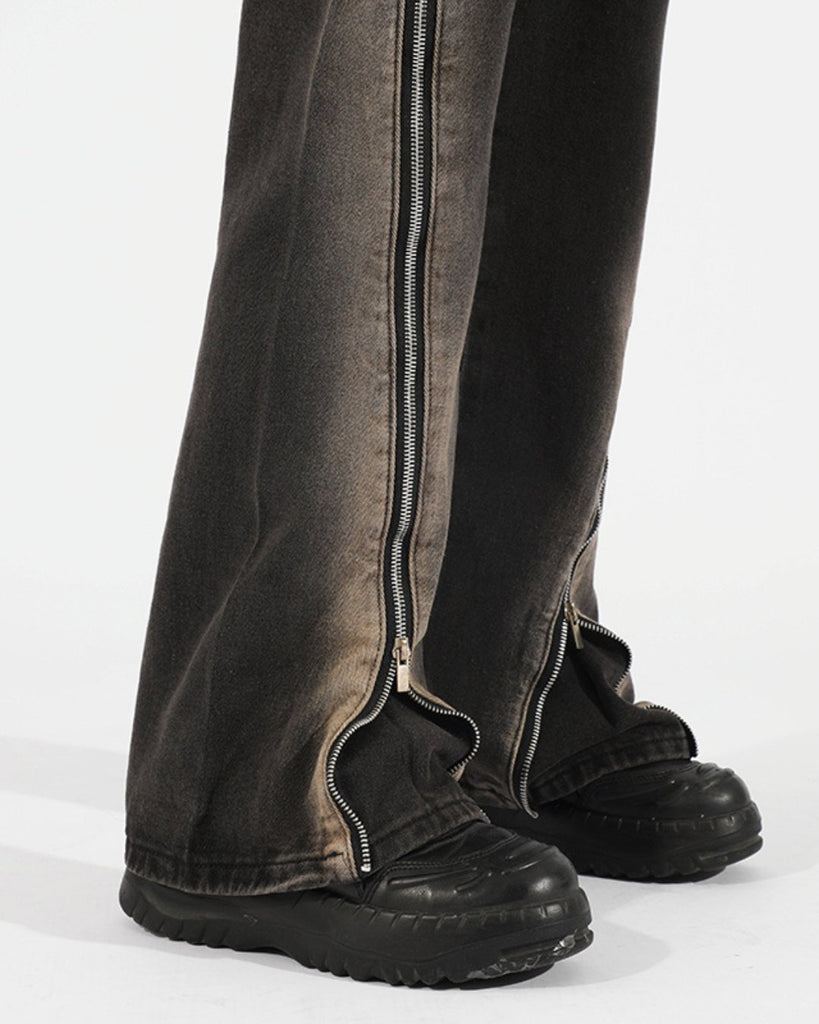 Side Full Zipper Slit Flared Jeans ASD0023 - KBQUNQ｜韓国メンズファッション通販サイト