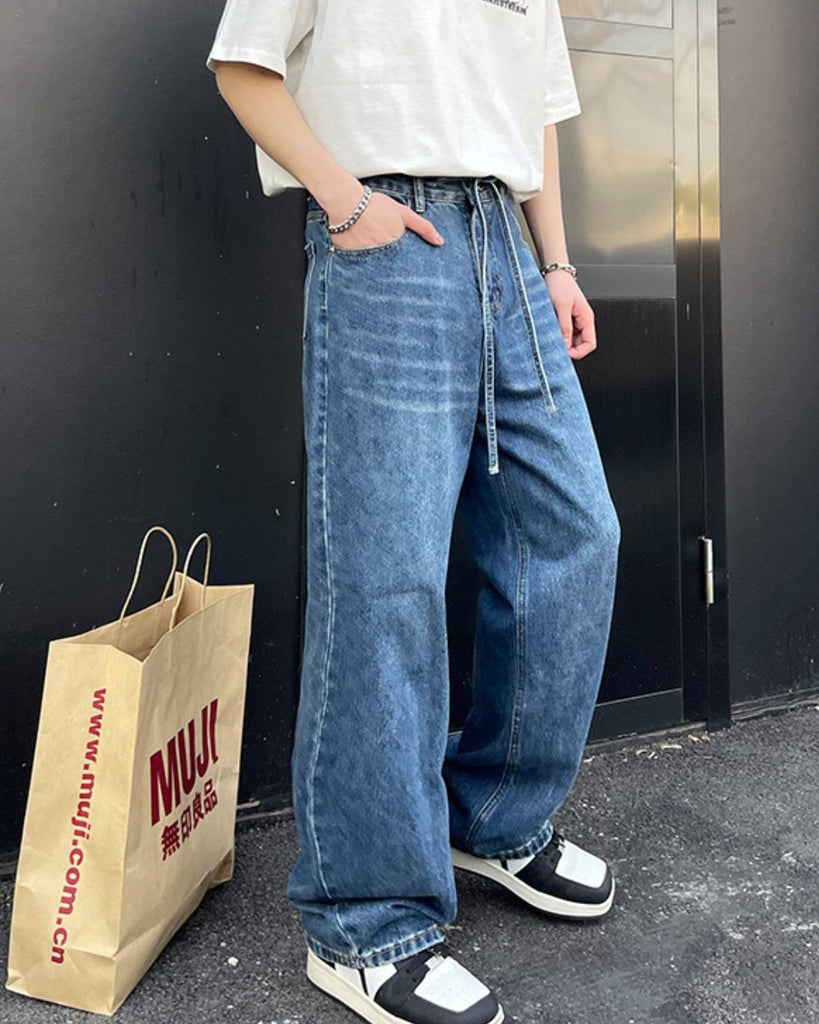 Street Retro Denim Pants PLT0035 - KBQUNQ｜韓国メンズファッション通販サイト