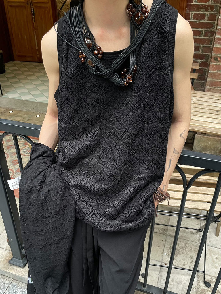 Summer Sleeveless Knitted Vest YMN0007 - KBQUNQ｜韓国メンズファッション通販サイト
