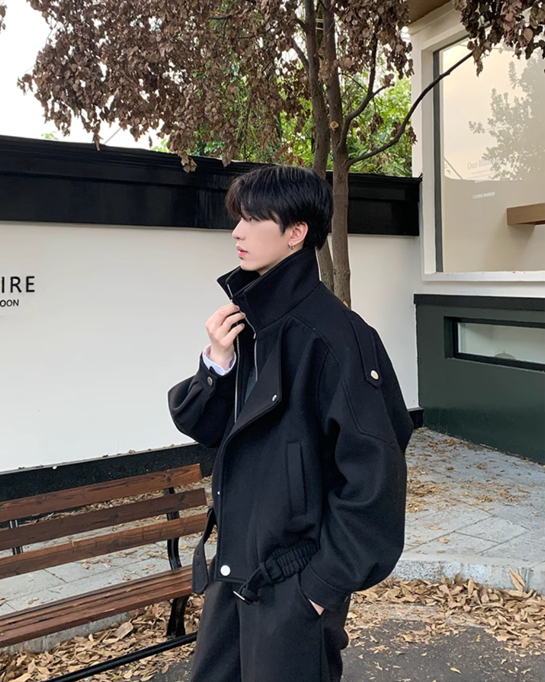 Stand Neck Zip Jacket OYC0098 – KBQUNQ|ファッション通販 Stand Neck Zip Jacket OYC0098 – KBQUNQ|ファッション通販