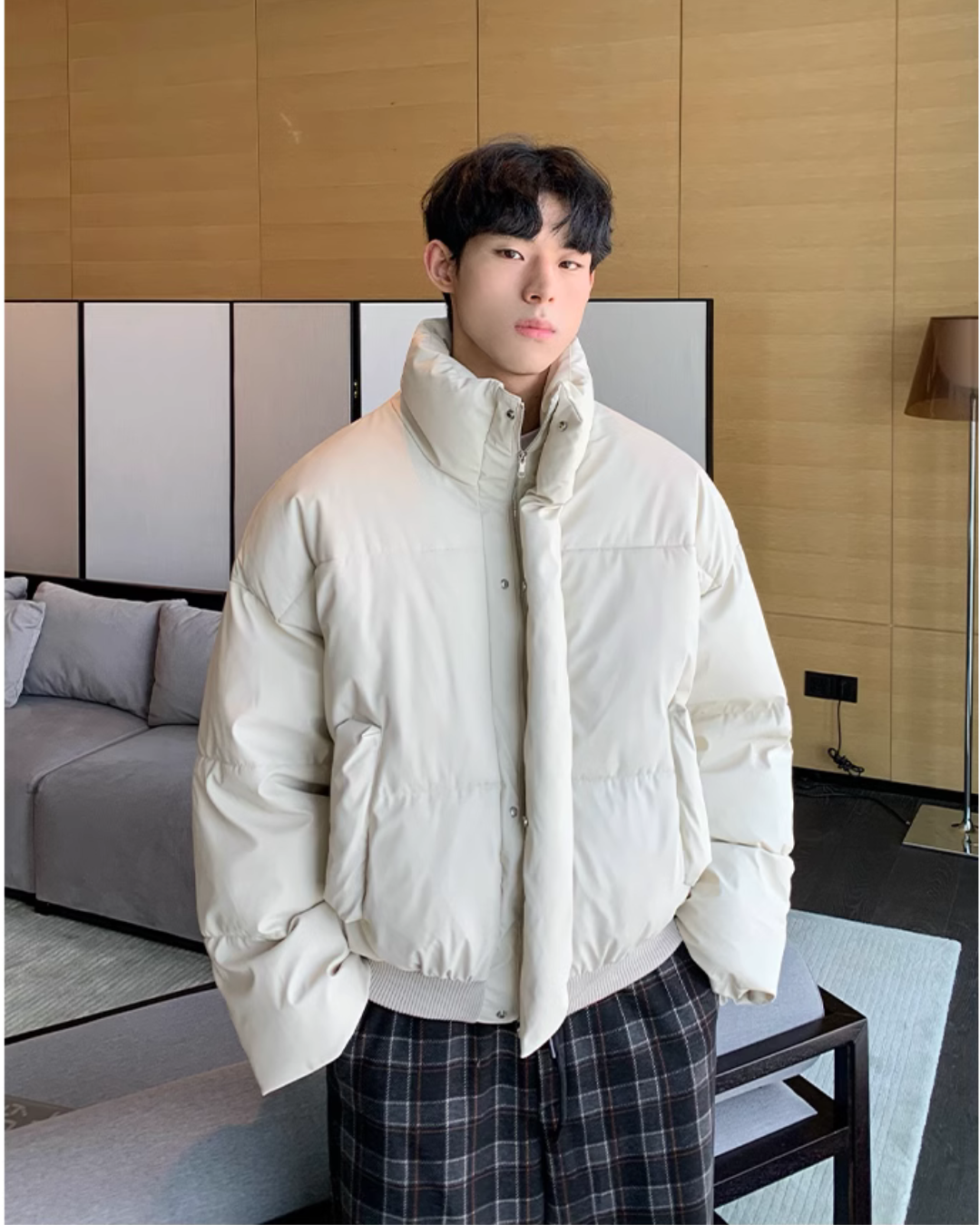 ジャケット・アウター lawgy check stand collar blouson check stand collar blouson / チェックスタンドカラーブルゾン