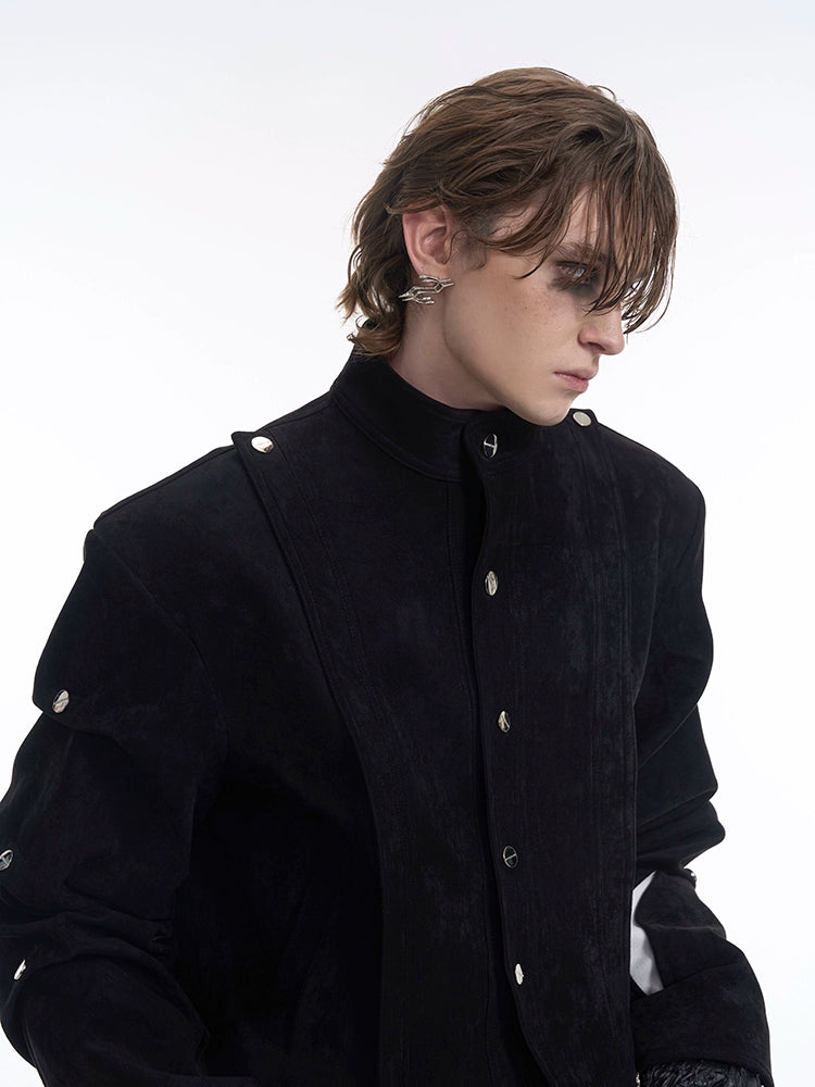 Black Short Suede Jacket / Wide Pants STD0066 – KBQUNQ