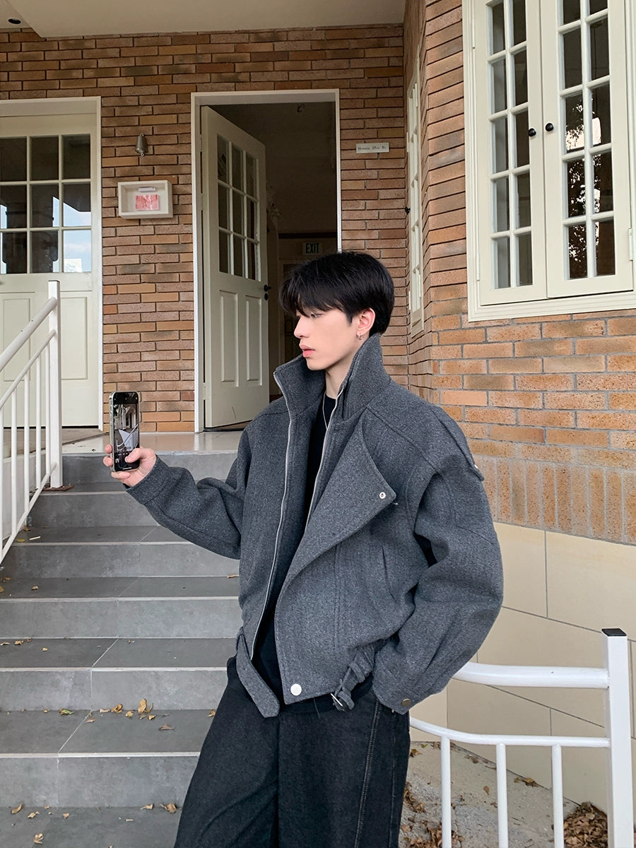 Stand Neck Zip Jacket OYC0098 – KBQUNQ|ファッション通販 Stand Neck Zip Jacket OYC0098 – KBQUNQ|ファッション通販