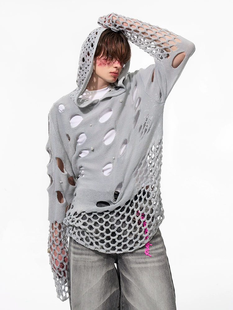 Mesh Damage Knit Top STD0061 – KBQUNQ｜ファッション通販