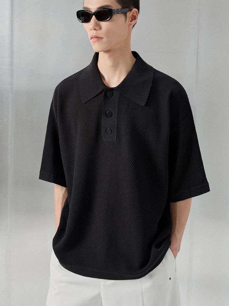 American Knit Short Sleeve Polo NAS0012 - KBQUNQ｜韓国メンズファッション通販サイト