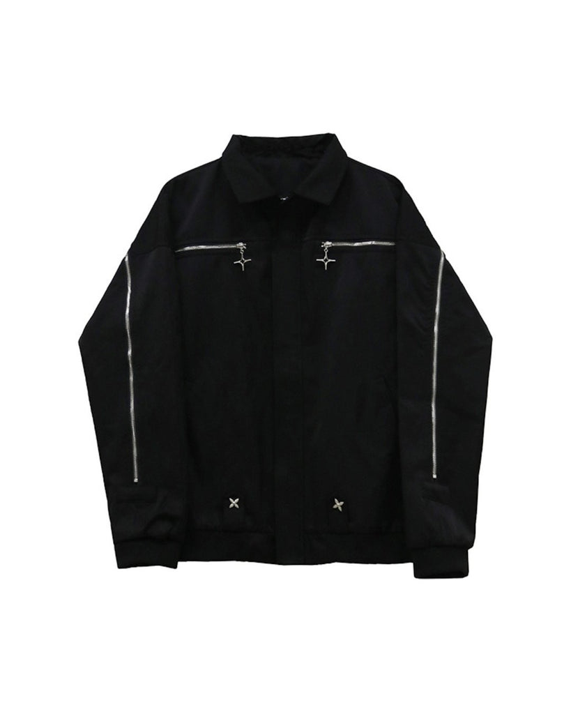 American Retro Star Zipper Casual Jacket ASD0026 - KBQUNQ｜韓国メンズファッション通販サイト