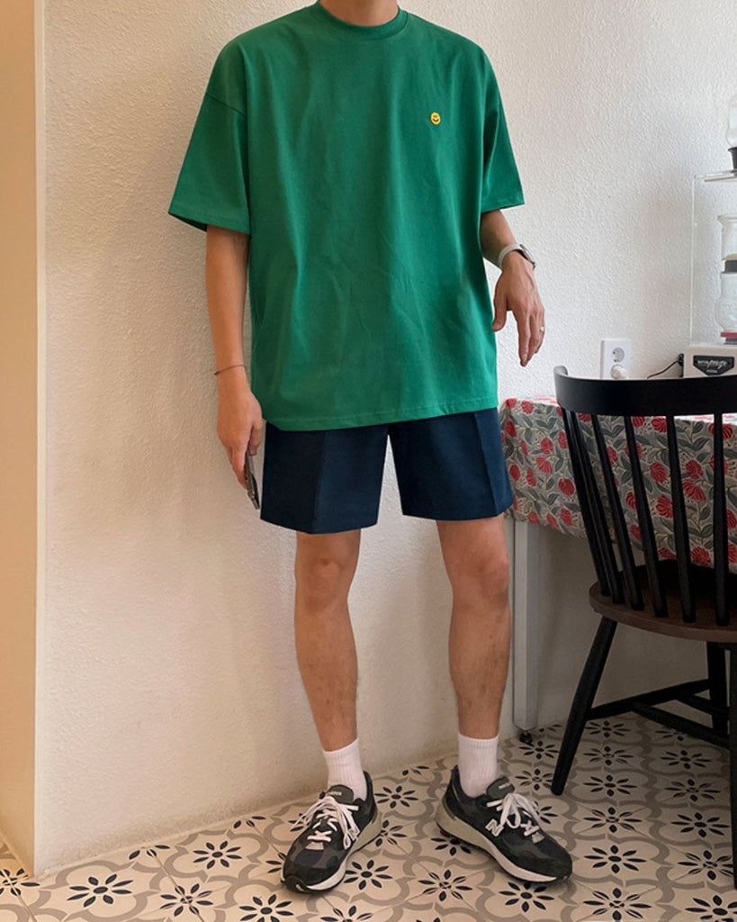 American Smile Loose T-Shirt VCH0105 - KBQUNQ｜韓国メンズファッション通販サイト
