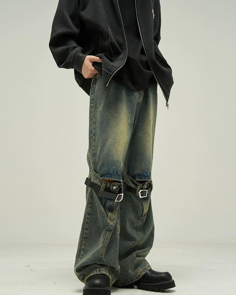 Belt Strap Design Vintage Pants 77F0006 - KBQUNQ｜ファッション通販
