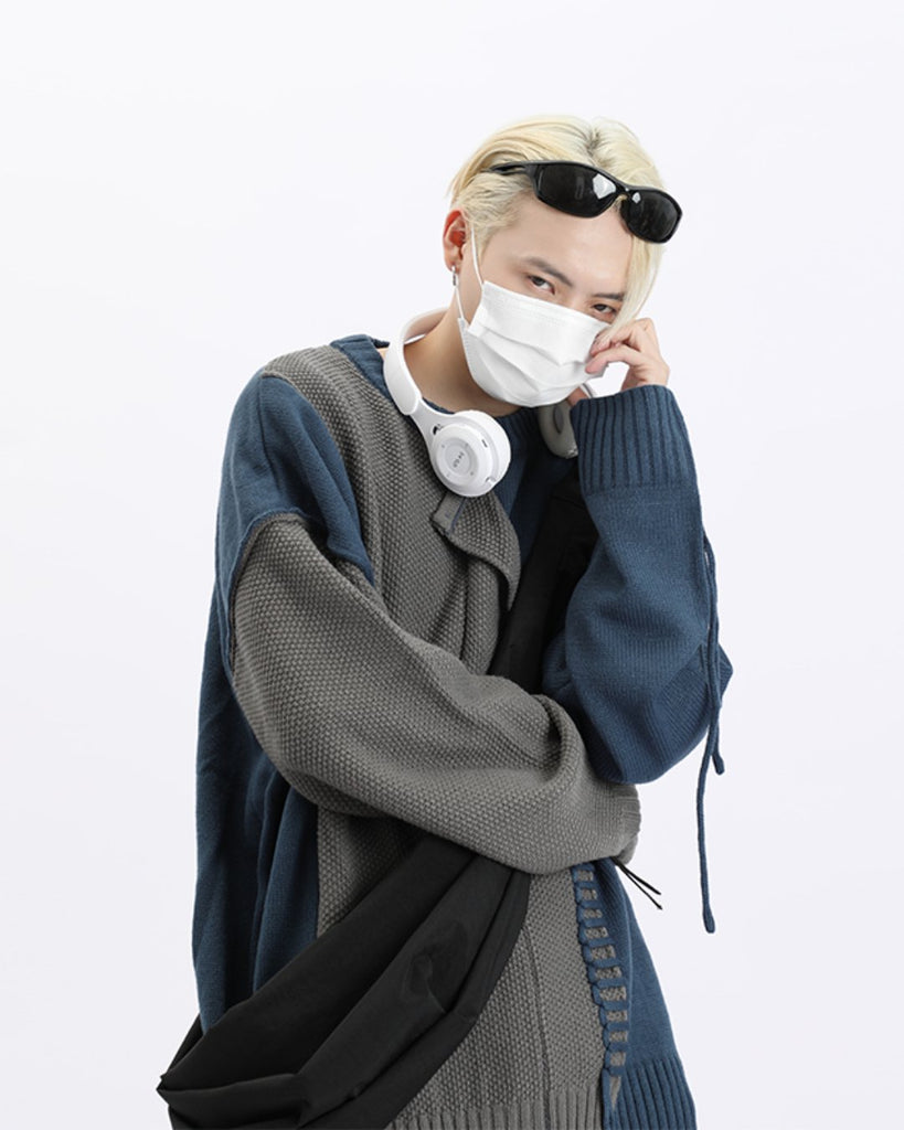 Bicolor Casual Knit Sweater MXD0021 - KBQUNQ｜韓国メンズファッション通販サイト