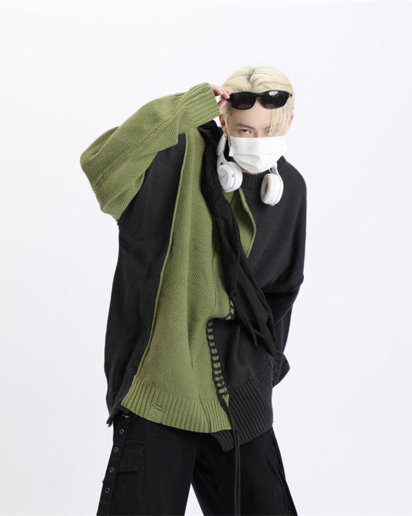 Bicolor Casual Knit Sweater MXD0021 - KBQUNQ｜韓国メンズファッション通販サイト