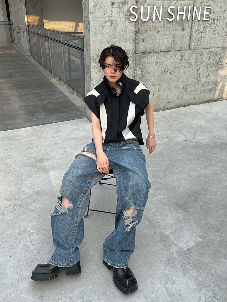 Bicolor Casual Vest FEI0010 - KBQUNQ｜韓国メンズファッション通販サイト