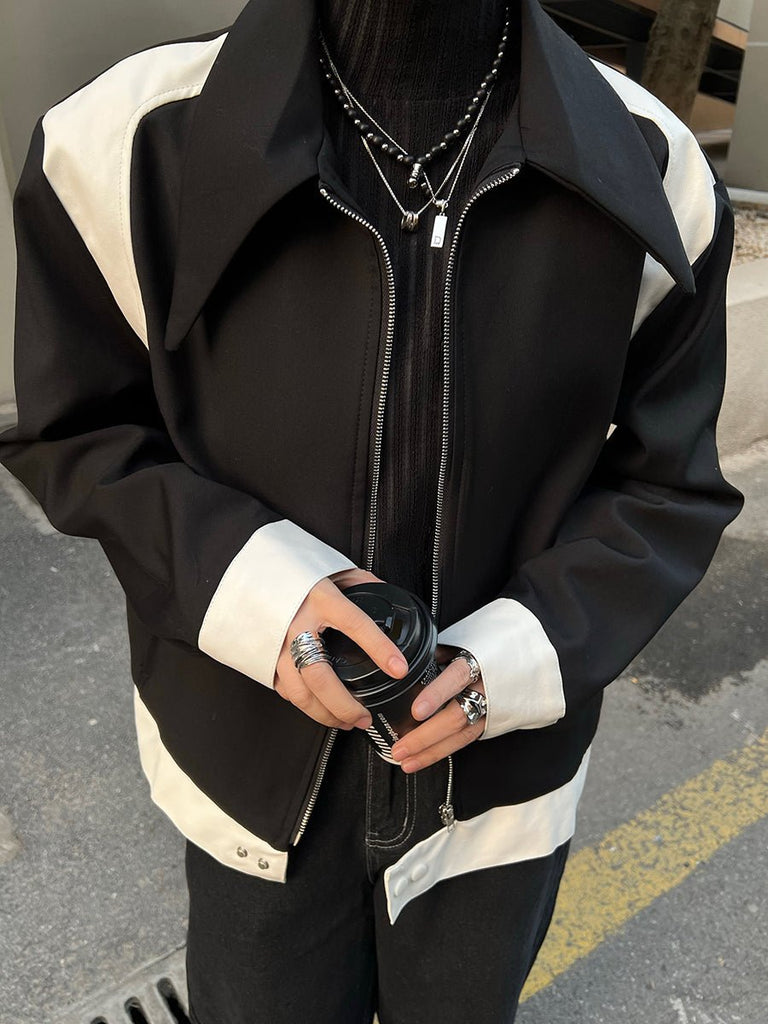 Bicolor Zip Jacket FEI0005 - KBQUNQ｜韓国メンズファッション通販サイト