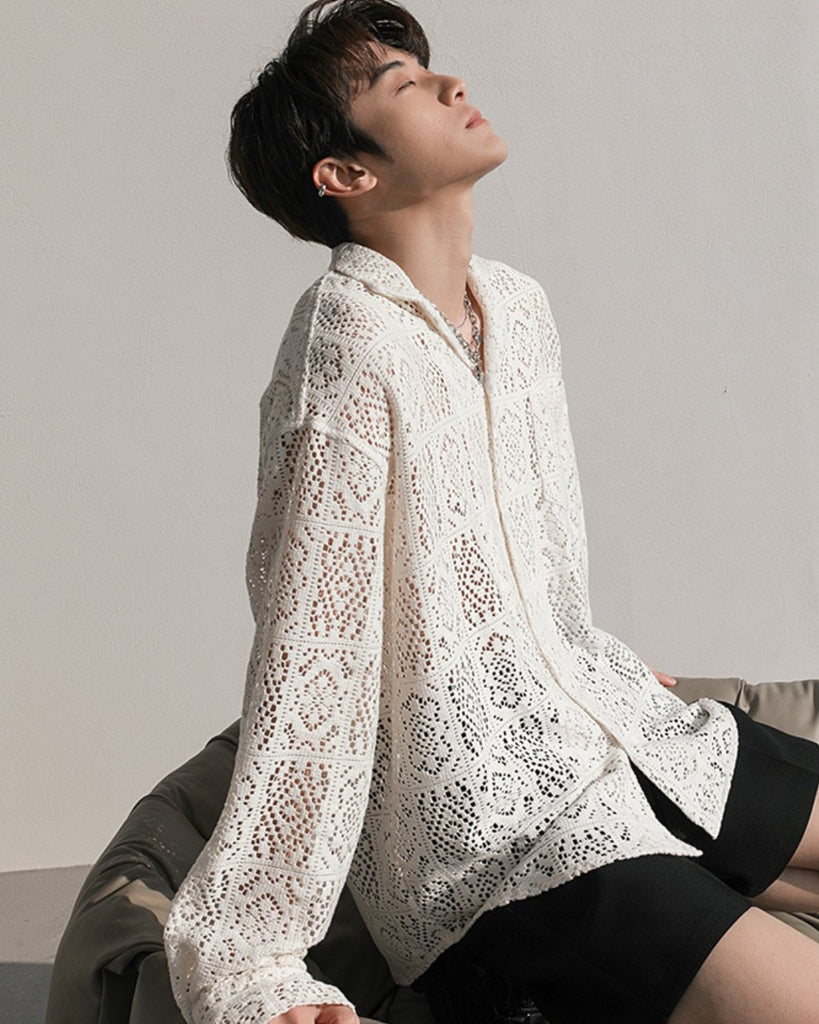 Block Lace Shirt CCR0001 - KBQUNQ｜韓国メンズファッション通販サイト