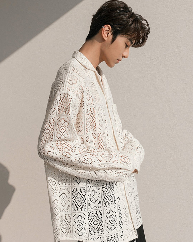 Block Lace Shirt CCR0001 - KBQUNQ｜韓国メンズファッション通販サイト