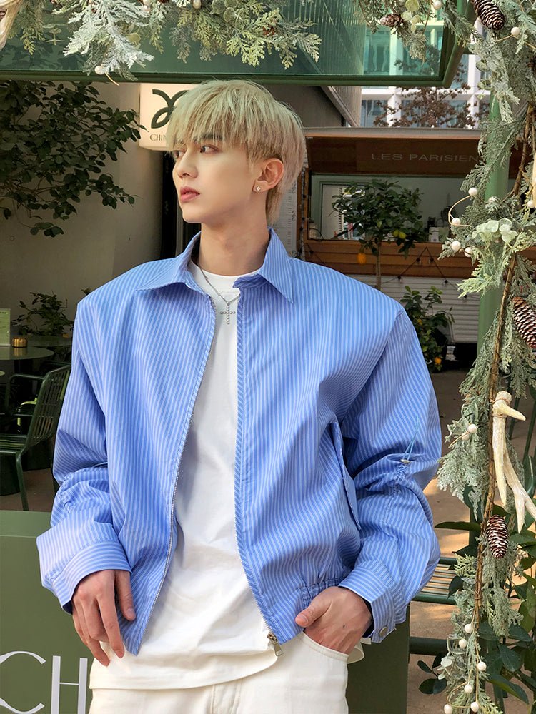 Blue Stripe Casual Jacket SLL0017 - KBQUNQ｜韓国メンズファッション通販サイト