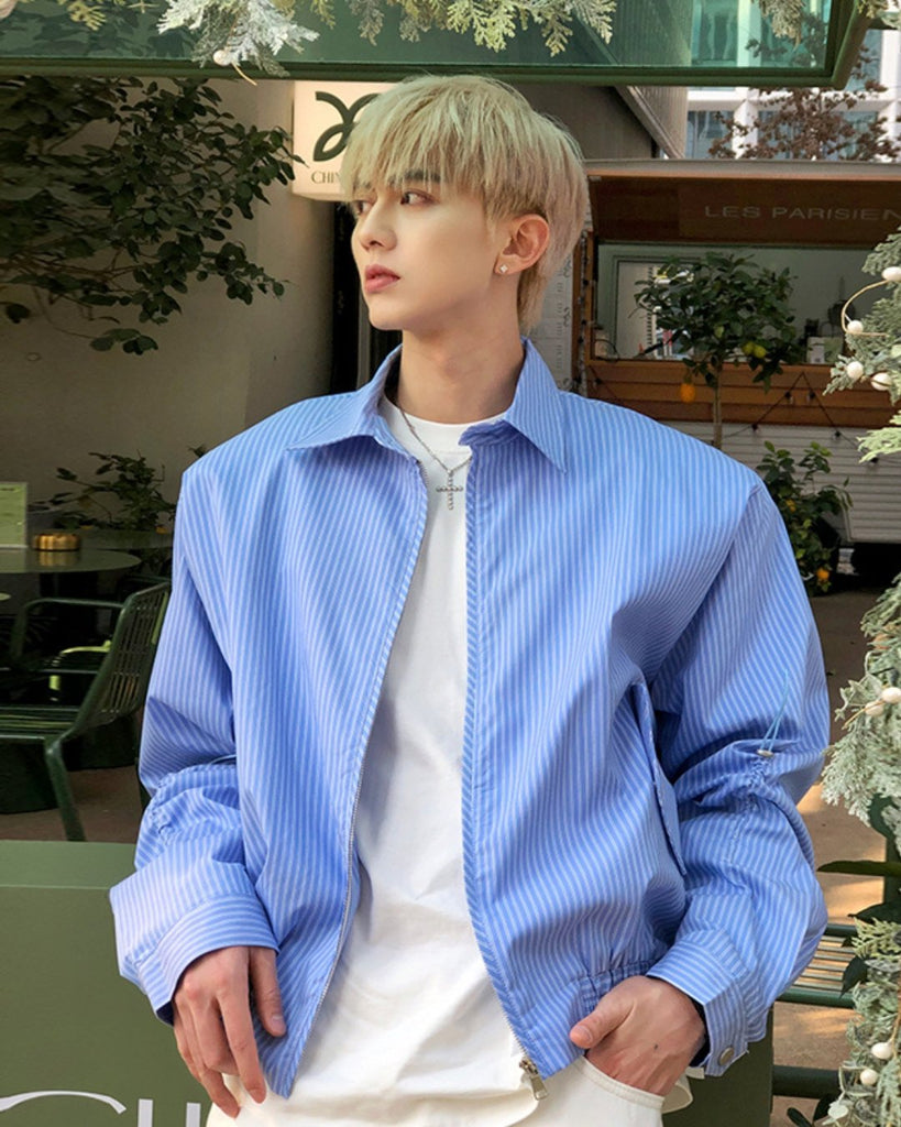 Blue Stripe Casual Jacket SLL0017 - KBQUNQ｜韓国メンズファッション通販サイト