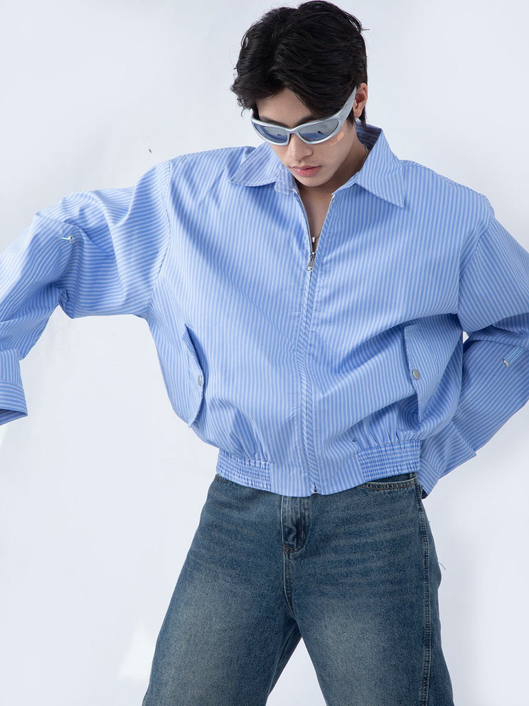 Blue Stripe Harrington Jacket P1O0003 - KBQUNQ｜韓国メンズファッション通販サイト