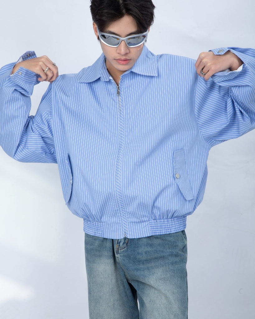 Blue Stripe Harrington Jacket P1O0003 - KBQUNQ｜韓国メンズファッション通販サイト