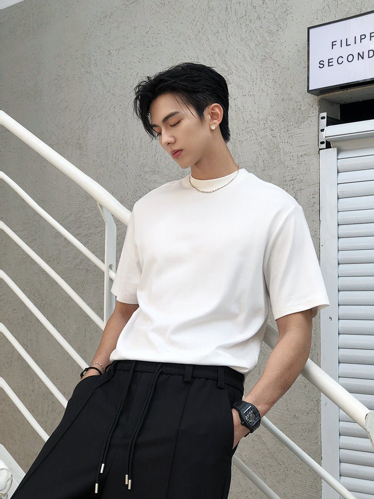 Brune Round Short Sleeve T-Shirt SLL0008 - KBQUNQ｜韓国メンズファッション通販サイト