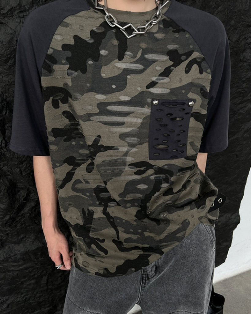 Camouflage Metal Design T-Shirt TNS0125 - KBQUNQ｜韓国メンズファッション通販サイト
