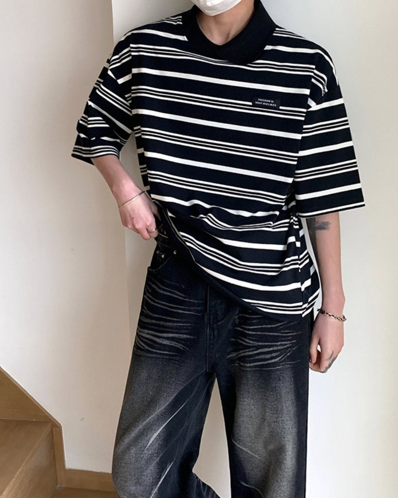 Casual Border Polo Shirt VCH0107 - KBQUNQ｜韓国メンズファッション通販サイト