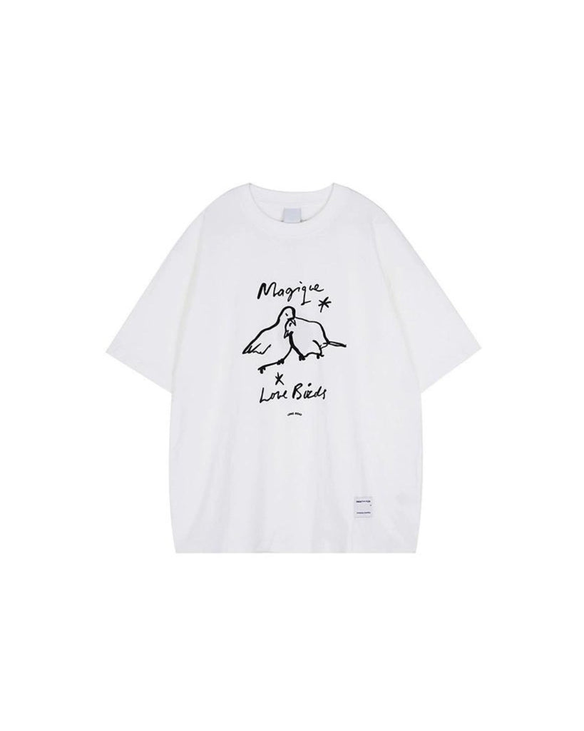 Casual Loose Short Sleeve T-Shirt LGR0004 - KBQUNQ｜韓国メンズファッション通販サイト