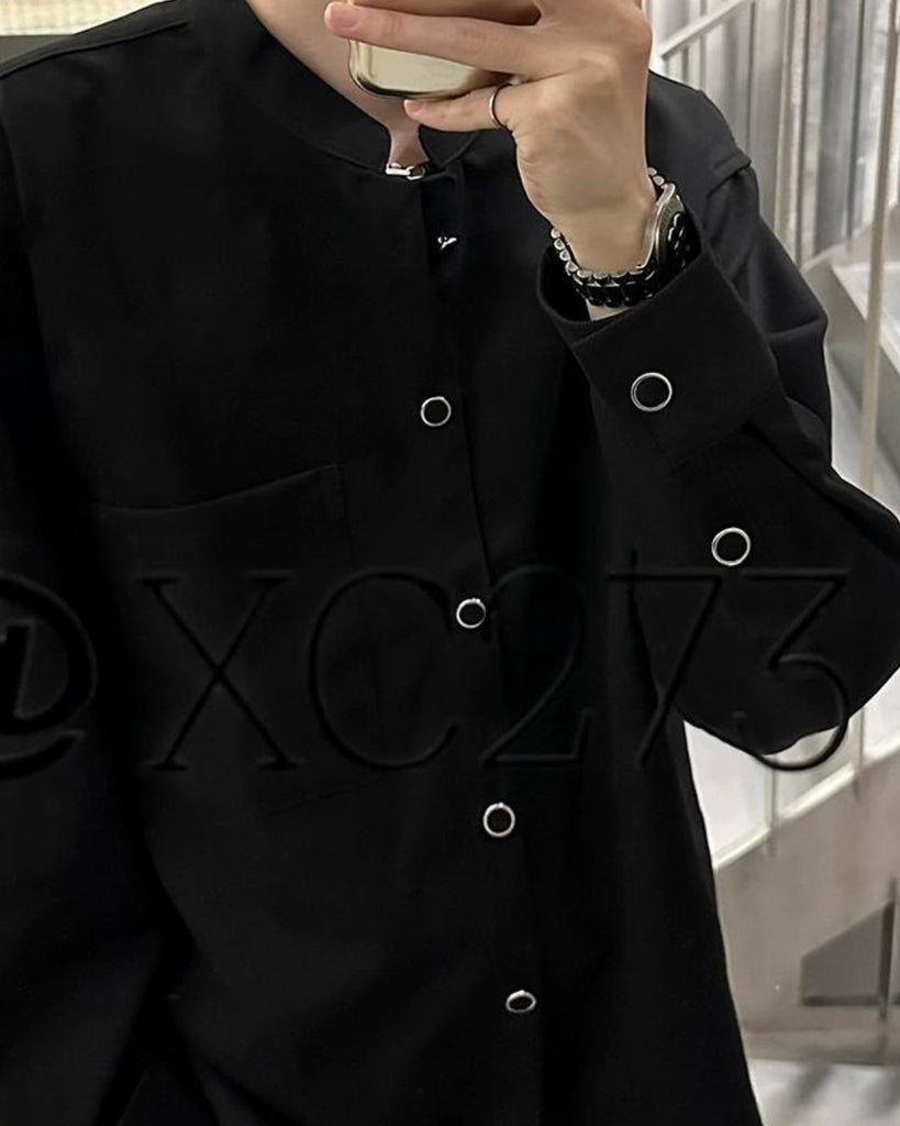 Chinese Design Solid Long Sleeve Shirt JMH0046 - KBQUNQ｜ファッション通販