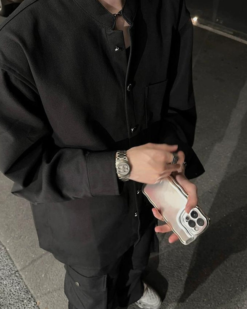 Chinese Design Solid Long Sleeve Shirt JMH0046 - KBQUNQ｜ファッション通販
