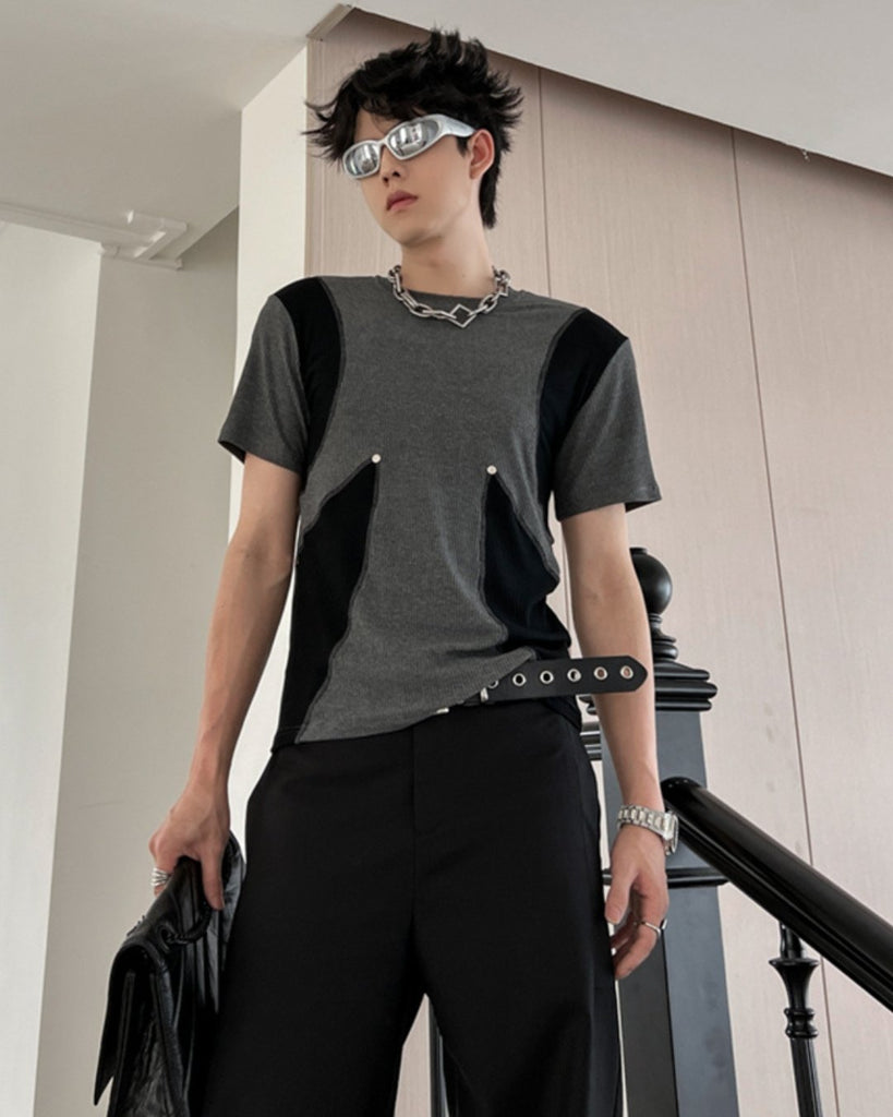 Color Switching Crewneck T-Shirt TNS0098 - KBQUNQ｜韓国メンズファッション通販サイト