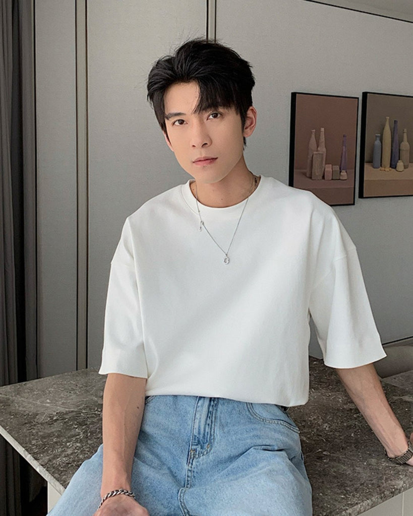 Cotton Relax Plain T-Shirt HUD0035 - KBQUNQ｜韓国メンズファッション通販サイト