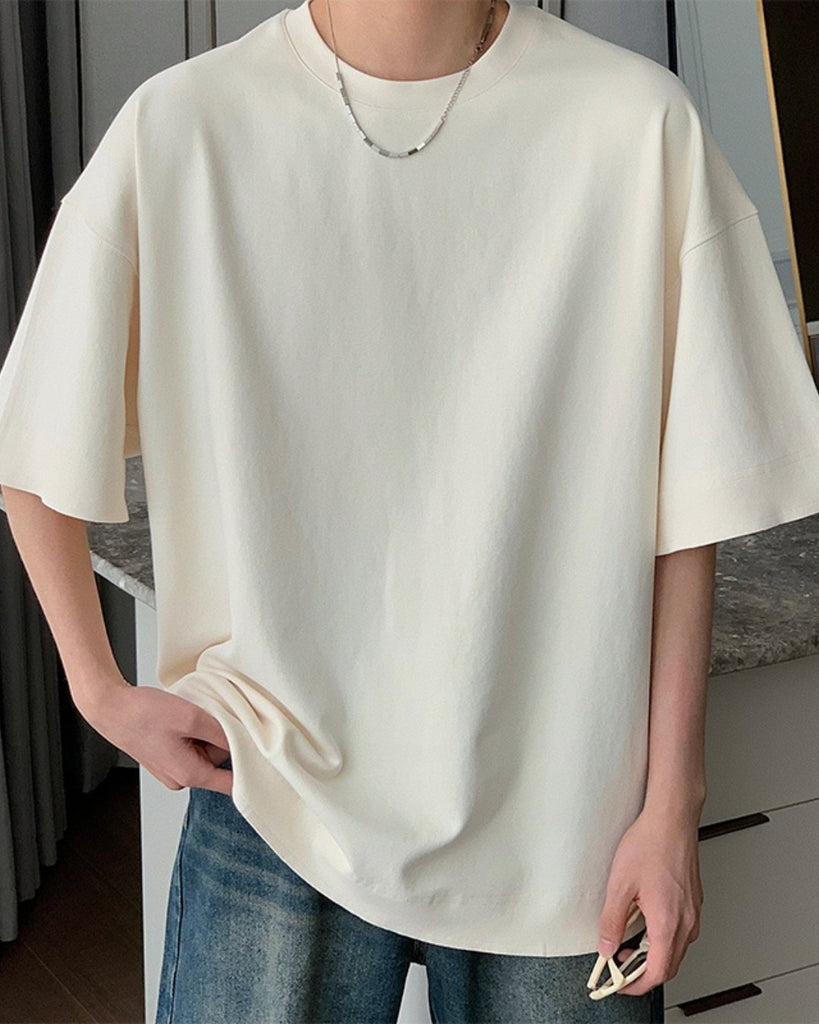 Cotton Relax Plain T-Shirt HUD0035 - KBQUNQ｜韓国メンズファッション通販サイト
