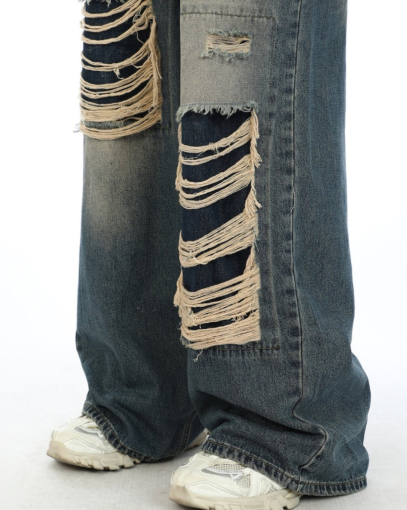 Damage Wide Leg Pants MXD0003 - KBQUNQ｜韓国メンズファッション通販サイト