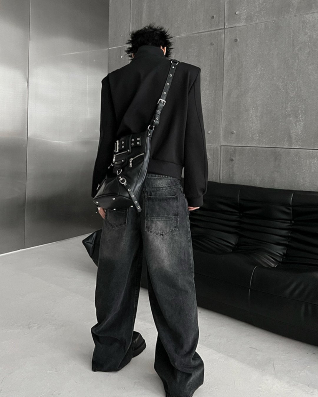 Damaged Black Denim Pants TNS0053 – KBQUNQ｜ファッション通販