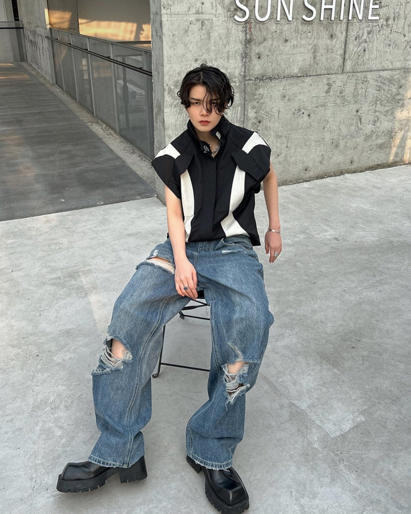 Damaged Denim Pants FEI0007 - KBQUNQ｜韓国メンズファッション通販サイト