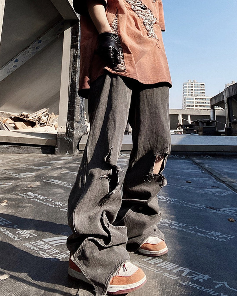 Damaged Vintage Loose Denim Pants UCS0006 - KBQUNQ｜韓国メンズファッション通販サイト