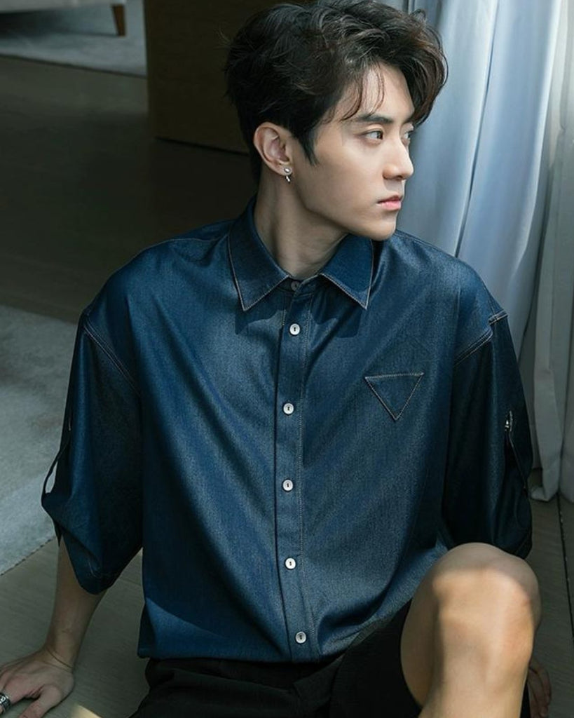 Denim Casual Loose Shirt CCR0030 - KBQUNQ｜韓国メンズファッション通販サイト