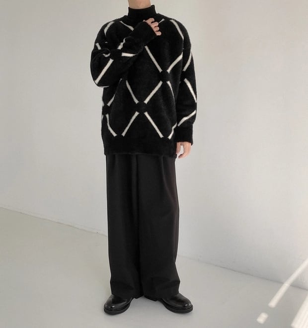 DOUBLE LINE KNIT KBQ0062 - KBQUNQ｜韓国メンズファッション通販サイト