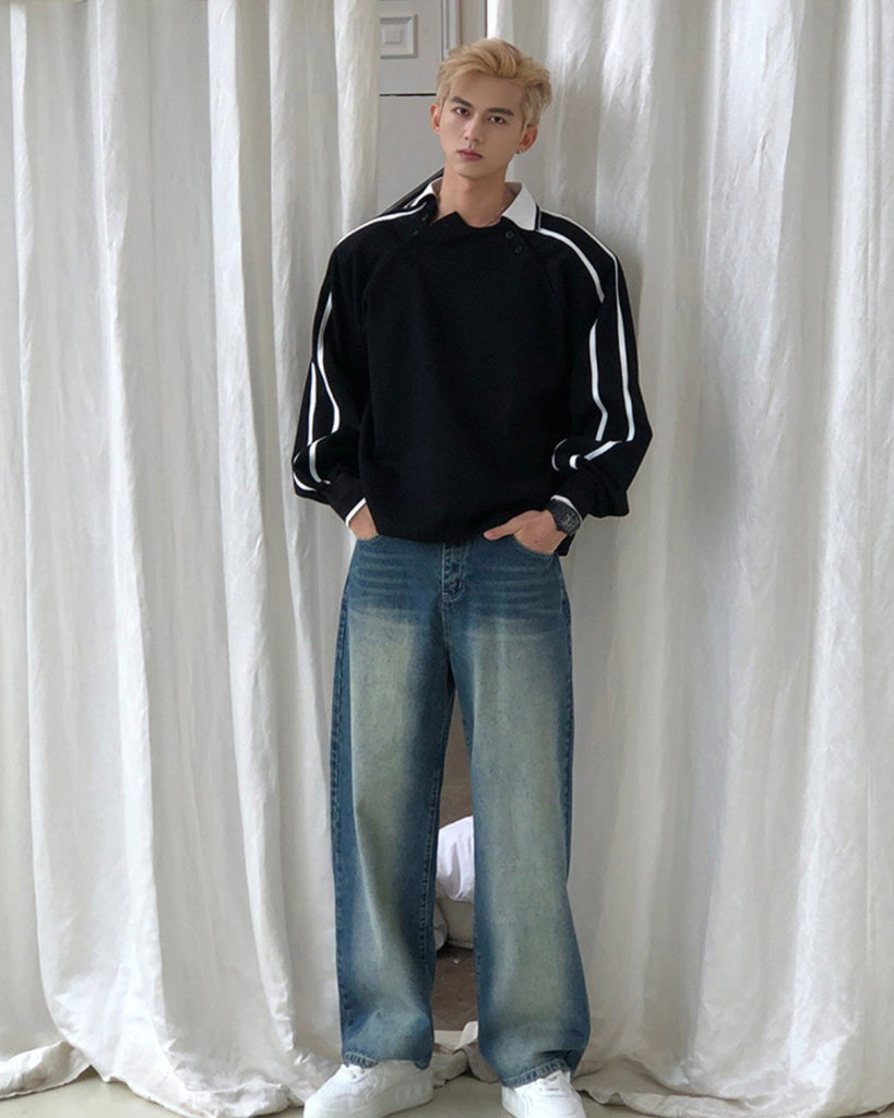 Double Line Polo Shirt SLL0014 - KBQUNQ｜韓国メンズファッション通販サイト