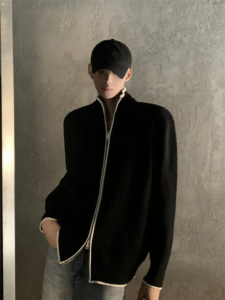 Double Zipper Stand Collar Cardigan ACT0010 - KBQUNQ｜ファッション通販