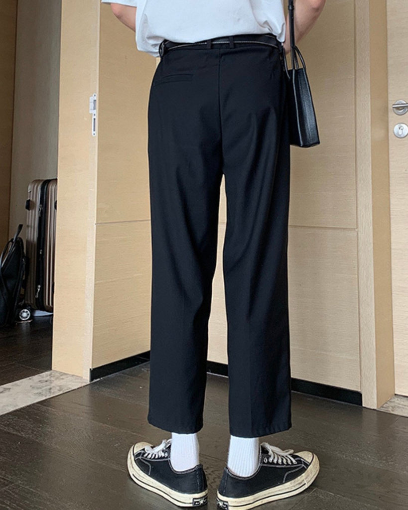 Draped Korean Cropped Pants HUD0029 - KBQUNQ｜韓国メンズファッション通販サイト