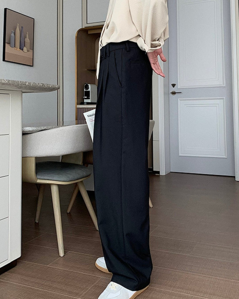 Draped Thin Casual Trousers HUD0011 - KBQUNQ｜韓国メンズファッション通販サイト